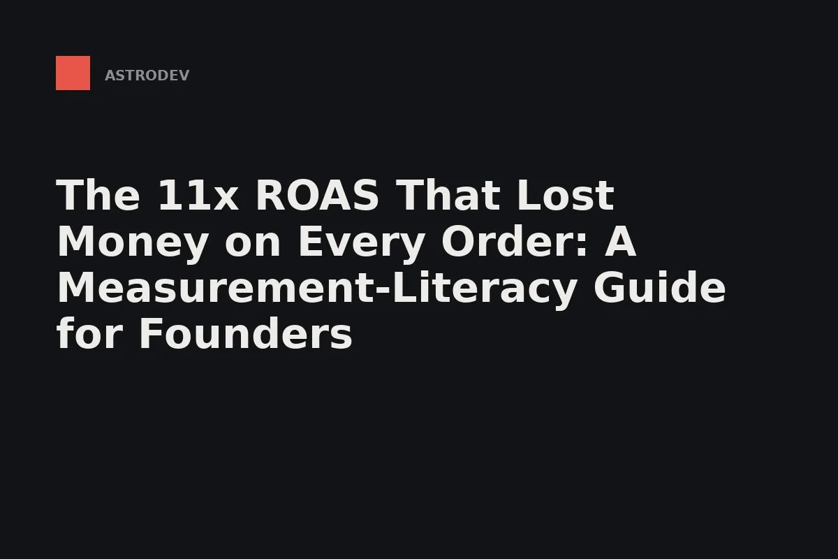 An 11x ROAS reading above a contribution stack that nets out below zero.