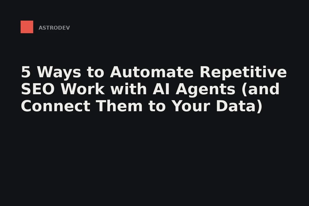 An AI agent pulling from analytics and generating a technical SEO artifact.
